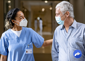 nurse walking with patient