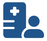 figure with medical chart icon