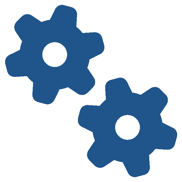 two blue gears icon