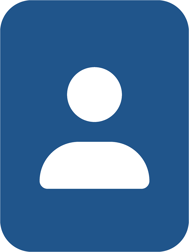 white body superimposed over a blue background icon