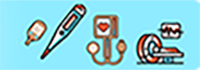 medical devices on a blue background