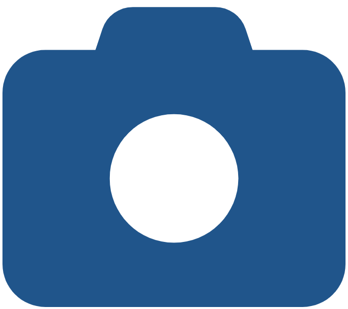 blue icon of a camera