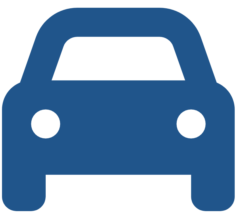 blue front view of a car icon