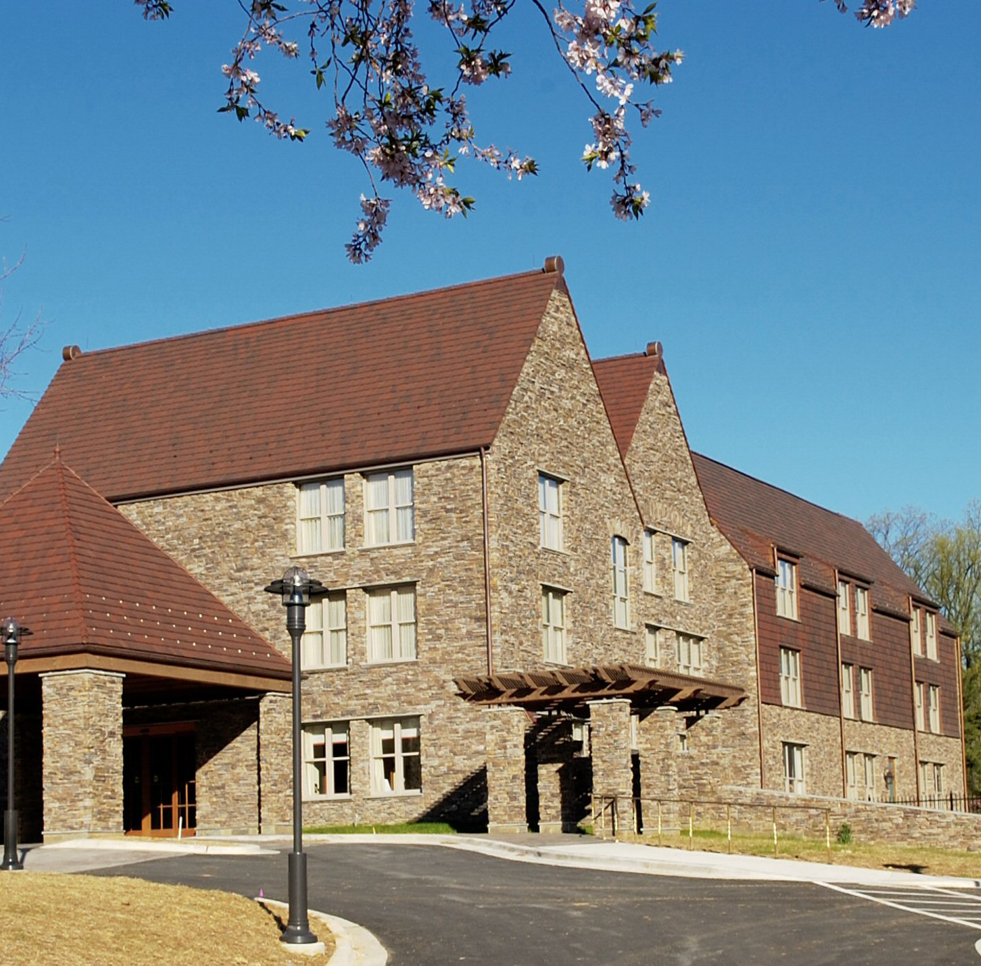 The exterior of the Edmond J. Safra Family Lodge at NIH